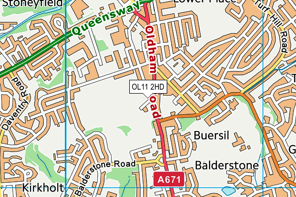 Balderstone Park map (OL11 2HD) - OS VectorMap District (Ordnance Survey)