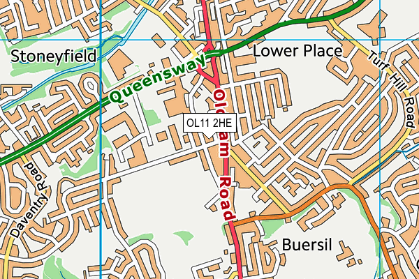 OL11 2HE map - OS VectorMap District (Ordnance Survey)
