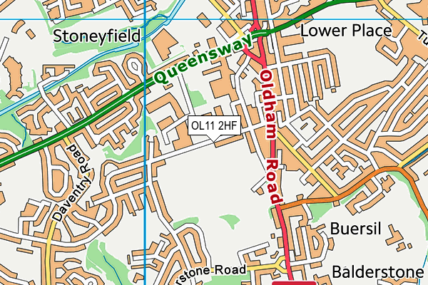 OL11 2HF map - OS VectorMap District (Ordnance Survey)