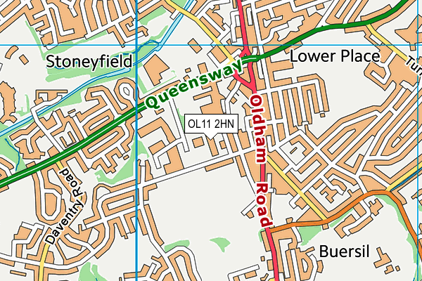 OL11 2HN map - OS VectorMap District (Ordnance Survey)