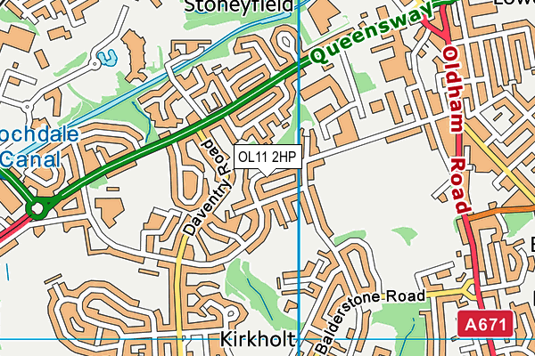 OL11 2HP map - OS VectorMap District (Ordnance Survey)