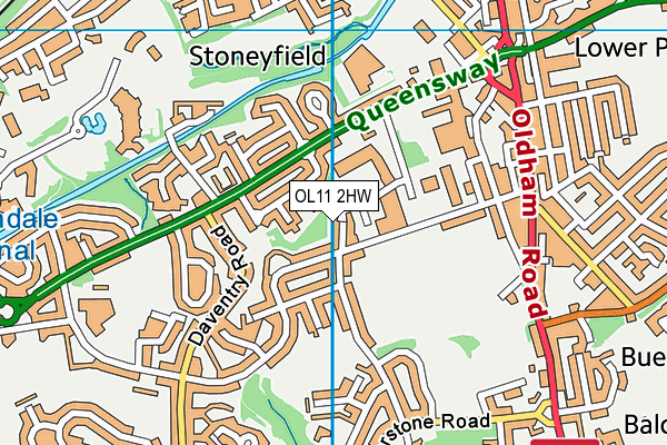 OL11 2HW map - OS VectorMap District (Ordnance Survey)
