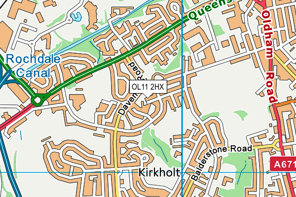 OL11 2HX map - OS VectorMap District (Ordnance Survey)