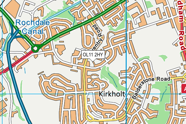 OL11 2HY map - OS VectorMap District (Ordnance Survey)