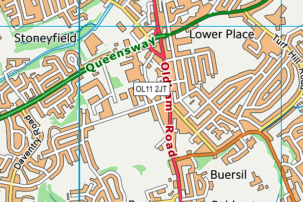 OL11 2JT map - OS VectorMap District (Ordnance Survey)