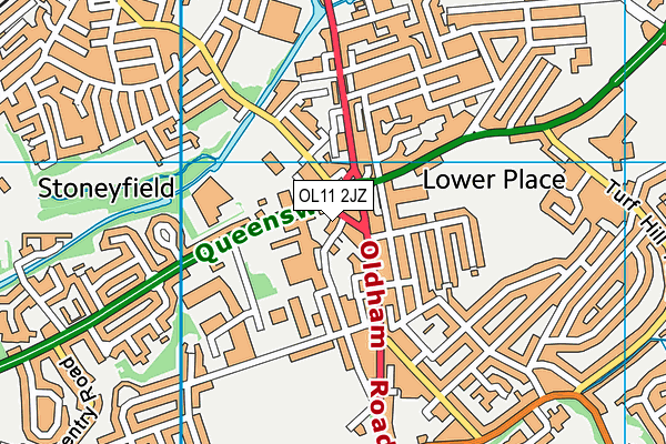 OL11 2JZ map - OS VectorMap District (Ordnance Survey)