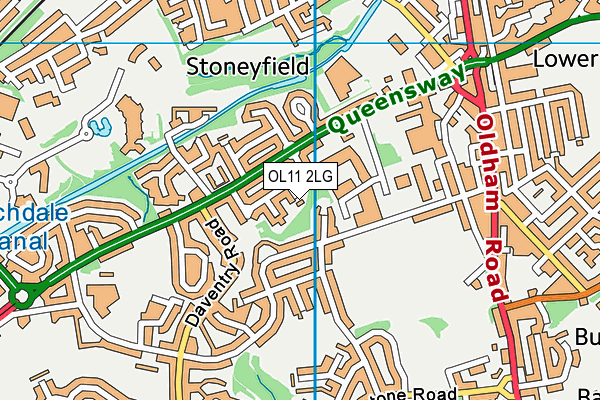 OL11 2LG map - OS VectorMap District (Ordnance Survey)