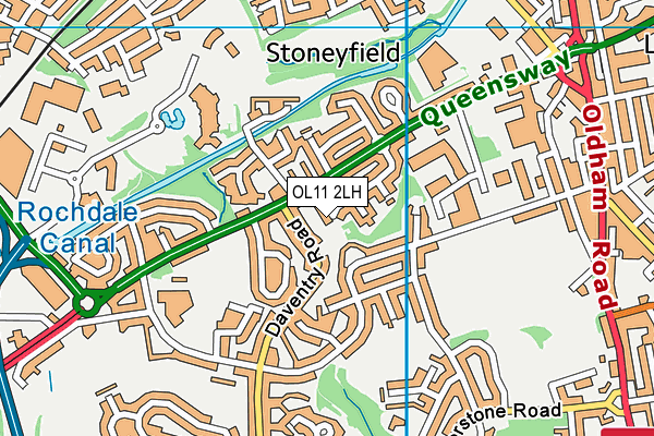 OL11 2LH map - OS VectorMap District (Ordnance Survey)