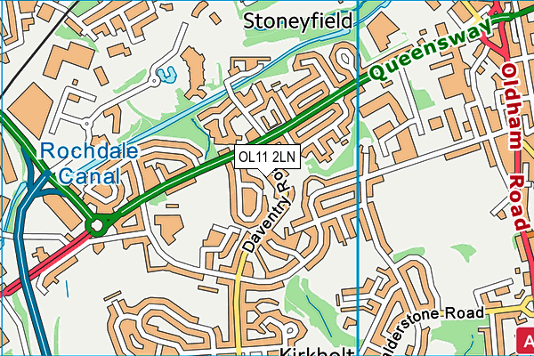 OL11 2LN map - OS VectorMap District (Ordnance Survey)