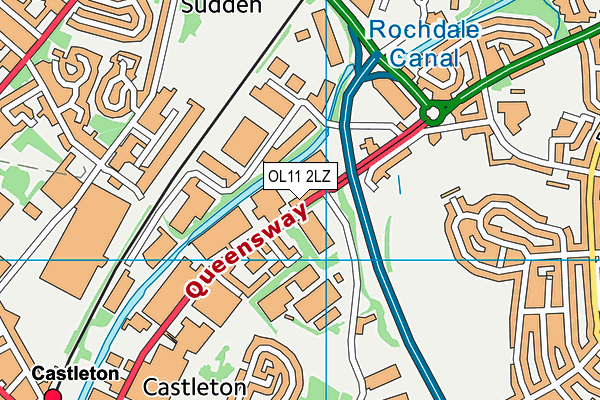 OL11 2LZ map - OS VectorMap District (Ordnance Survey)