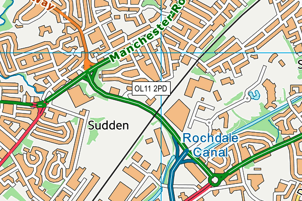 OL11 2PD map - OS VectorMap District (Ordnance Survey)