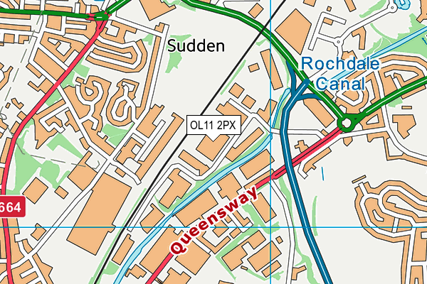 OL11 2PX map - OS VectorMap District (Ordnance Survey)