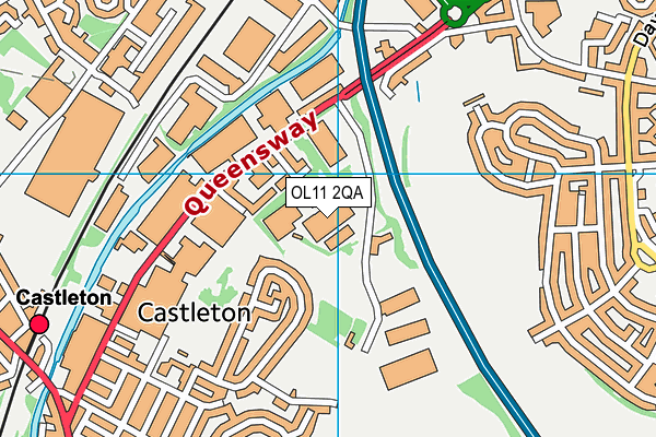 OL11 2QA map - OS VectorMap District (Ordnance Survey)