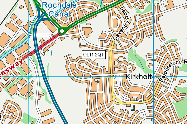 OL11 2QT map - OS VectorMap District (Ordnance Survey)