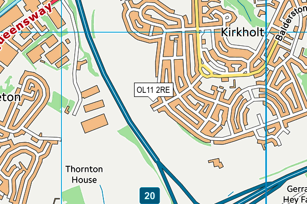 OL11 2RE map - OS VectorMap District (Ordnance Survey)