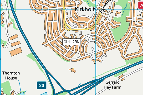 OL11 2RN map - OS VectorMap District (Ordnance Survey)