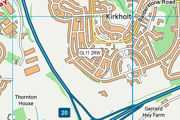 OL11 2RW map - OS VectorMap District (Ordnance Survey)