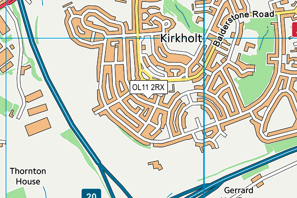 OL11 2RX map - OS VectorMap District (Ordnance Survey)
