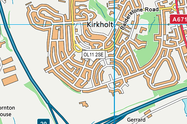 OL11 2SE map - OS VectorMap District (Ordnance Survey)