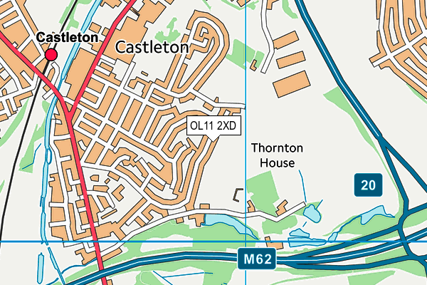 OL11 2XD map - OS VectorMap District (Ordnance Survey)