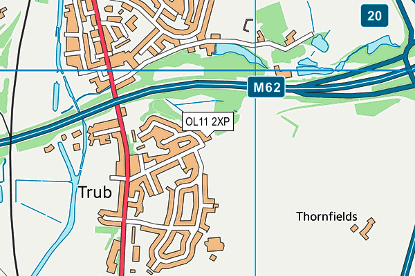 OL11 2XP map - OS VectorMap District (Ordnance Survey)