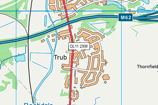 OL11 2XW map - OS VectorMap District (Ordnance Survey)