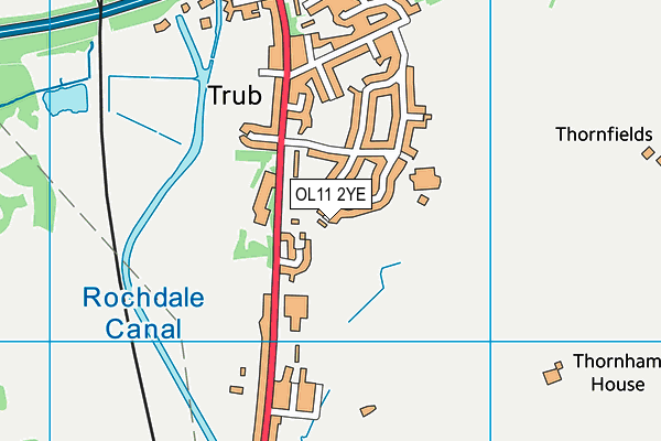 OL11 2YE map - OS VectorMap District (Ordnance Survey)