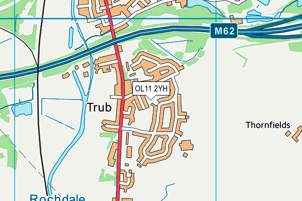 OL11 2YH map - OS VectorMap District (Ordnance Survey)