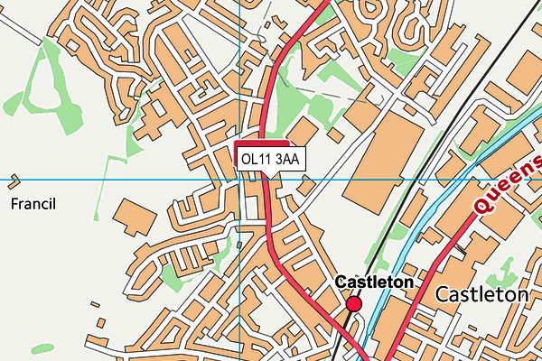 OL11 3AA map - OS VectorMap District (Ordnance Survey)