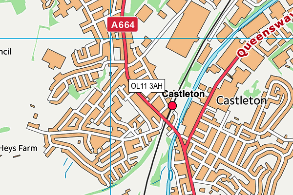 OL11 3AH map - OS VectorMap District (Ordnance Survey)