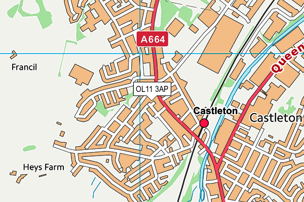 OL11 3AP map - OS VectorMap District (Ordnance Survey)