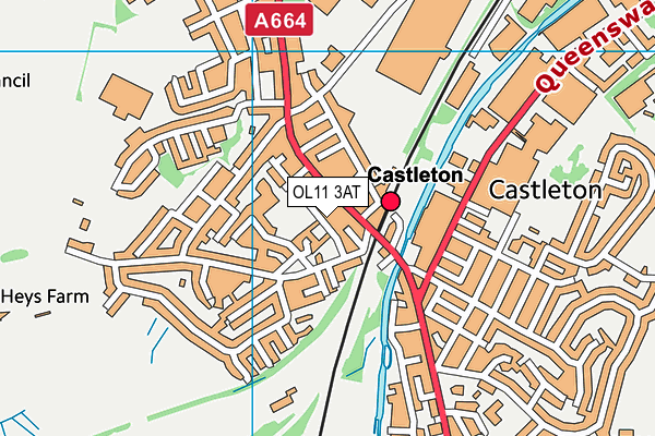 OL11 3AT map - OS VectorMap District (Ordnance Survey)