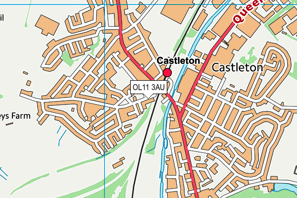 OL11 3AU map - OS VectorMap District (Ordnance Survey)