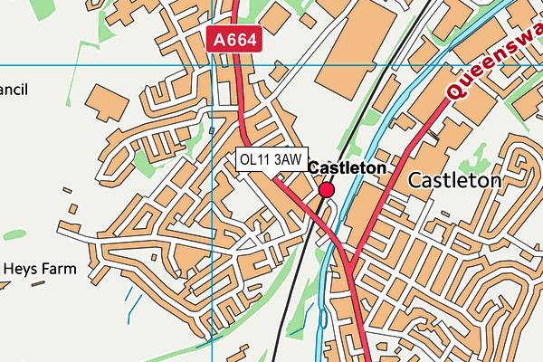 OL11 3AW map - OS VectorMap District (Ordnance Survey)