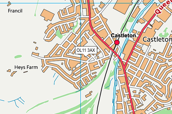 OL11 3AX map - OS VectorMap District (Ordnance Survey)