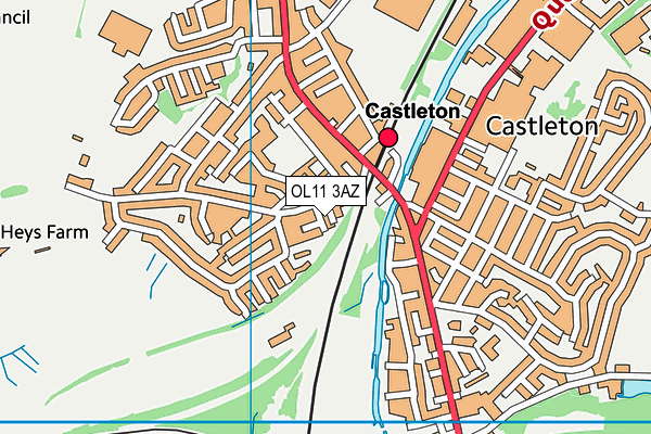 OL11 3AZ map - OS VectorMap District (Ordnance Survey)