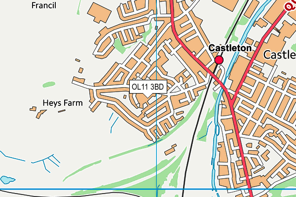 OL11 3BD map - OS VectorMap District (Ordnance Survey)