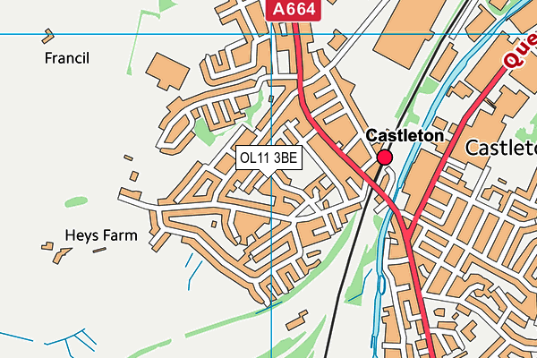 OL11 3BE map - OS VectorMap District (Ordnance Survey)