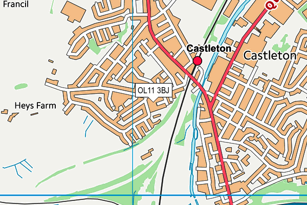 OL11 3BJ map - OS VectorMap District (Ordnance Survey)