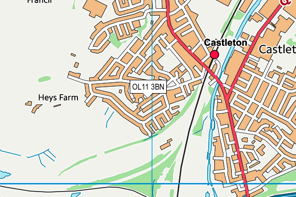 OL11 3BN map - OS VectorMap District (Ordnance Survey)