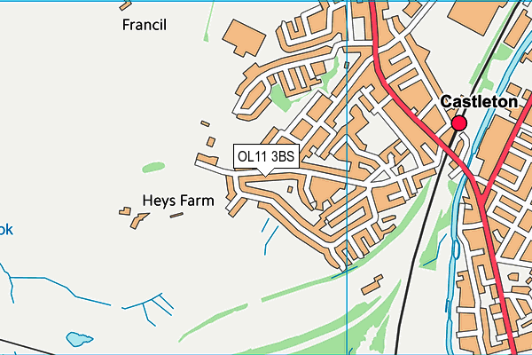 OL11 3BS map - OS VectorMap District (Ordnance Survey)