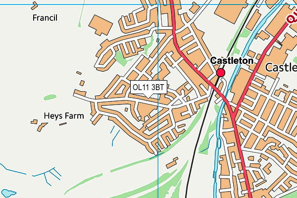 OL11 3BT map - OS VectorMap District (Ordnance Survey)