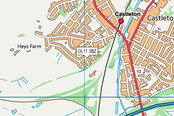 OL11 3BZ map - OS VectorMap District (Ordnance Survey)