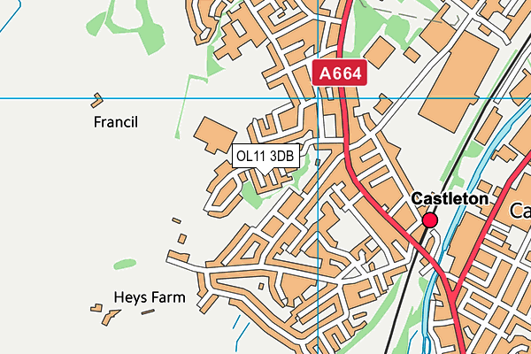 OL11 3DB map - OS VectorMap District (Ordnance Survey)