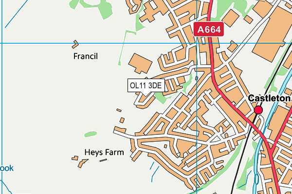 OL11 3DE map - OS VectorMap District (Ordnance Survey)