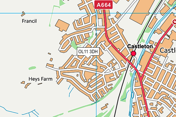 OL11 3DH map - OS VectorMap District (Ordnance Survey)