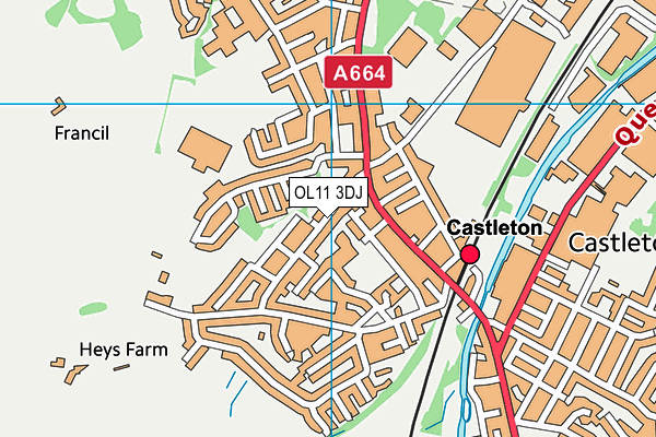 OL11 3DJ map - OS VectorMap District (Ordnance Survey)