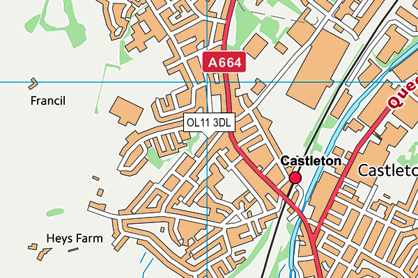 OL11 3DL map - OS VectorMap District (Ordnance Survey)