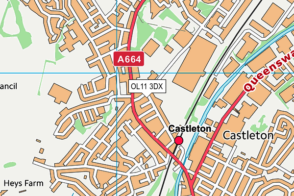 OL11 3DX map - OS VectorMap District (Ordnance Survey)