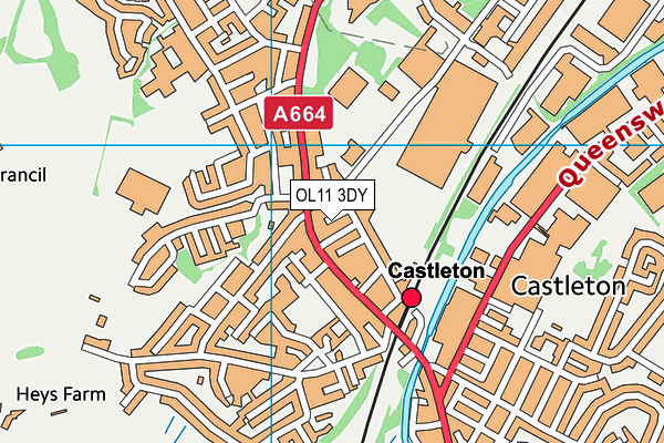 OL11 3DY map - OS VectorMap District (Ordnance Survey)